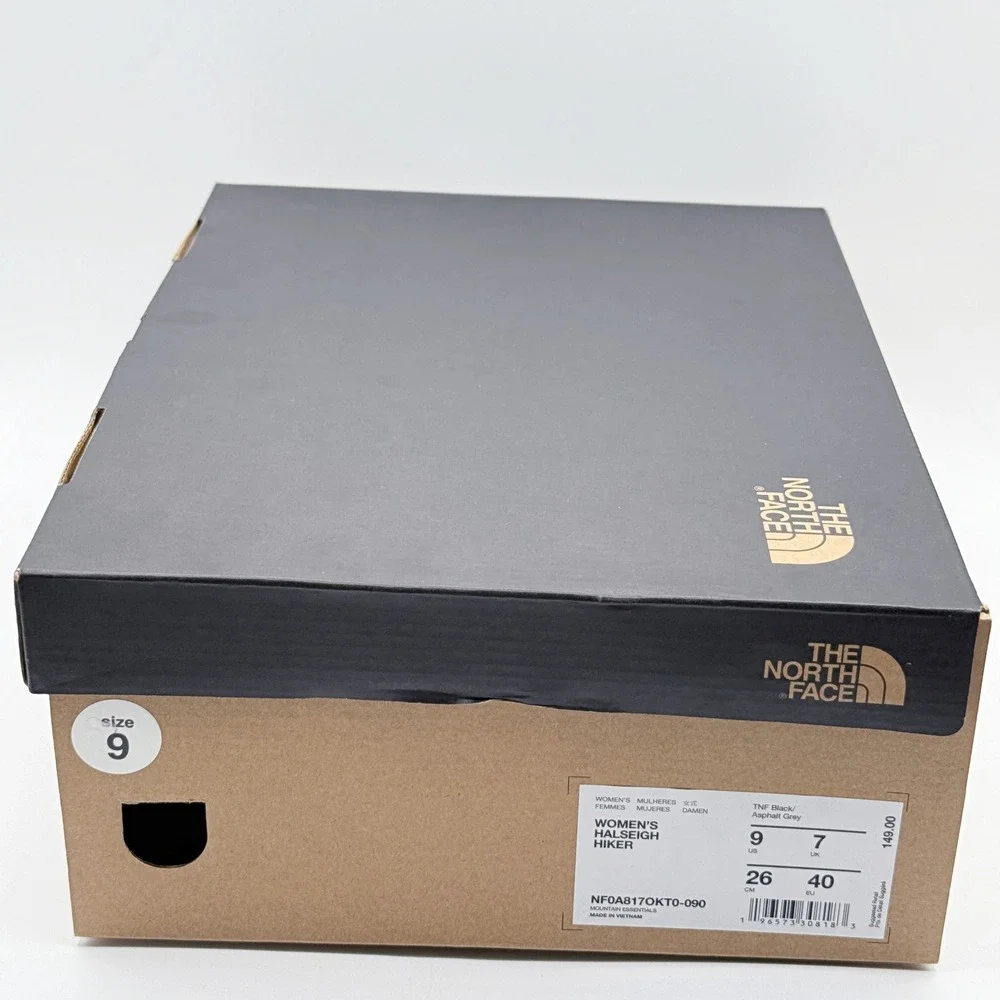 The North Face Halseigh Hiker Women Size 9 Black Asphalt Grey NF0A817OKT0-090